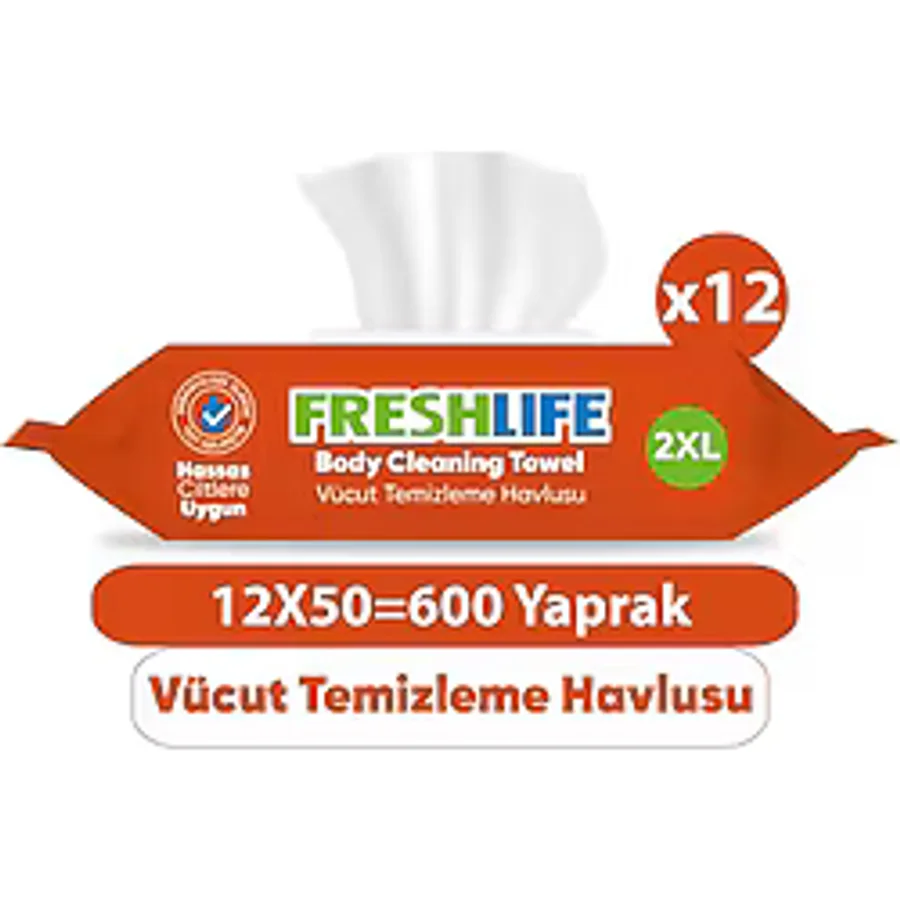 Freshlife Vücut Temizleme Havlusu 12x50 600 Yaprak