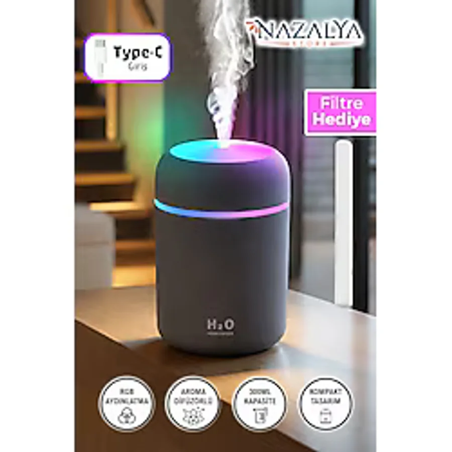 FRY Rgb Işıklı Ulrasonik Ledli Hava Nemlendirici Buhar Makinesi Buhardanlık - STANDART
