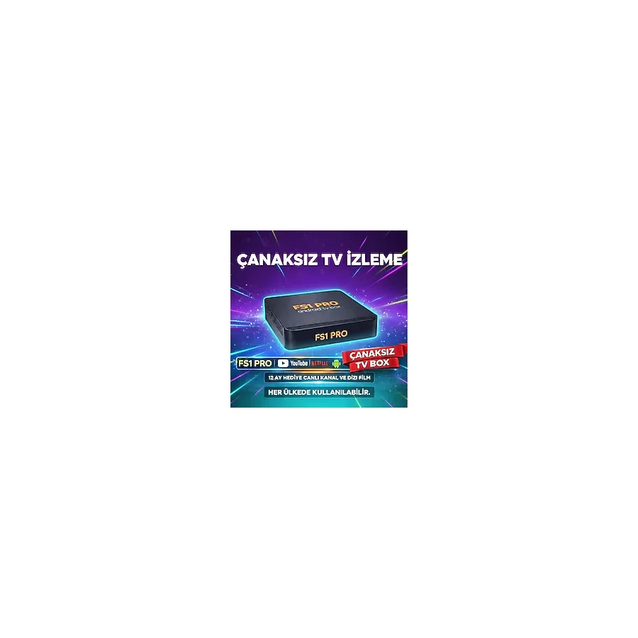 FS1PRO Teknoloji 8k UHD Android TV Box Media Player - Akıllı Internet TV Kutusu - Hediye IpTV - Çanaksız TV Izleme