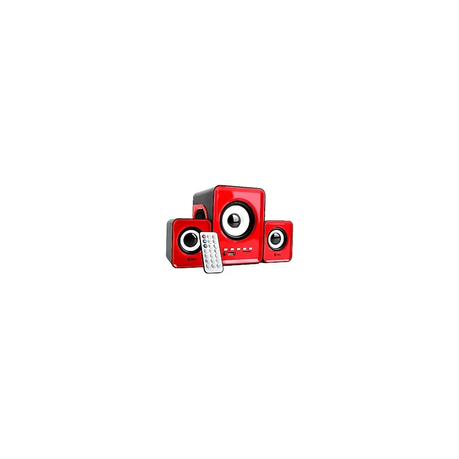 FT202BT 2+1 Bluetoothlu Kumandalı Mini Masa Üstü Hoparlör Kırmızı