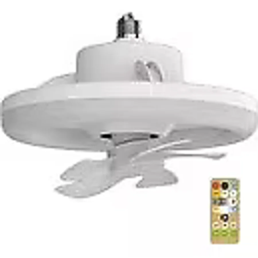 Fuji Led Fujiled 360 °dönen Tavan Vantilatörü Işık E27 Akıllı Fan Uzaktan Kumandalı 35w Beyaz