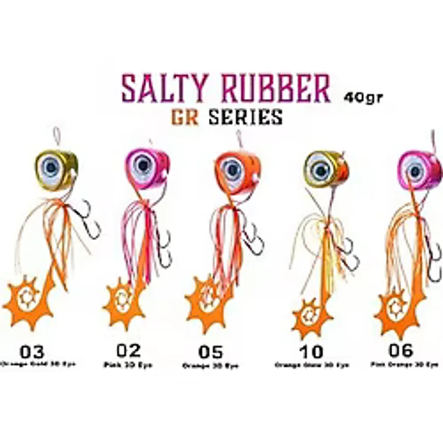 Fujin Salty Rubber 40gr Gr Serisi Tai Rubber Set 10 Orange Glow 3d Eye