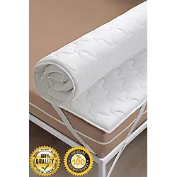 Full Ortopedik Yatak Pedi Kapitoneli Uyku Pedi Yatak Şiltesi 4 cm Kalınlık - 120 x 190 cm - Beyaz