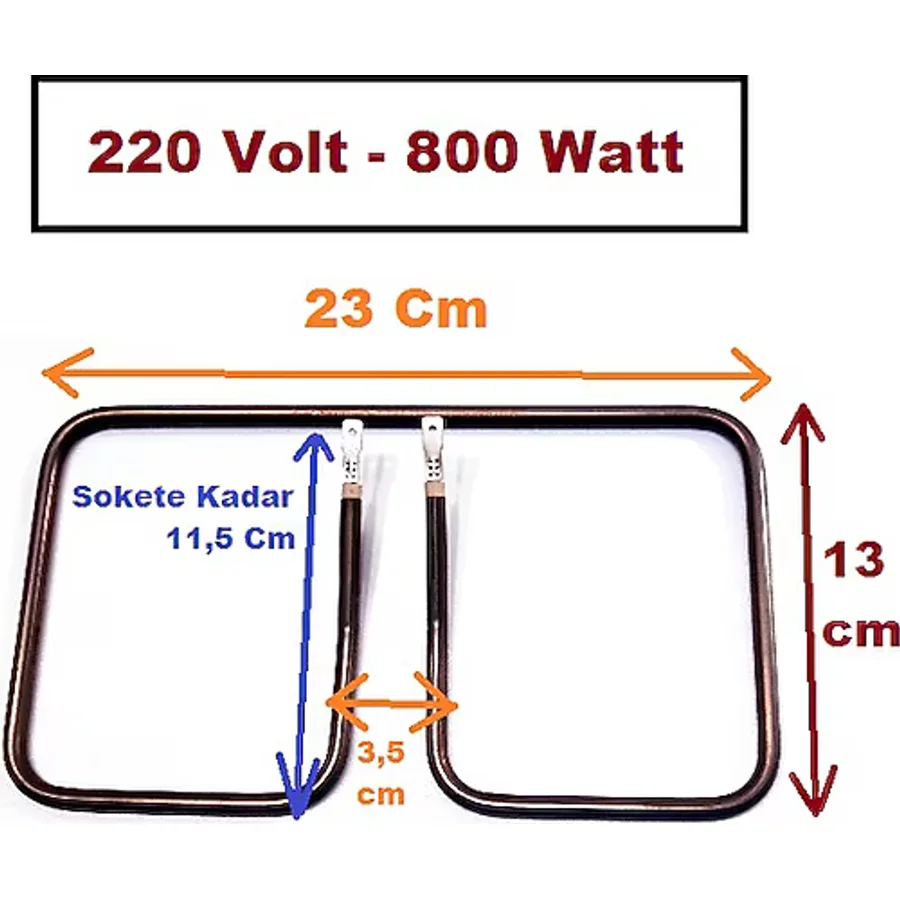 FullYedek Tost Makinesi Rezistans 23 cm x 13 cm 800 Watt 220 V
