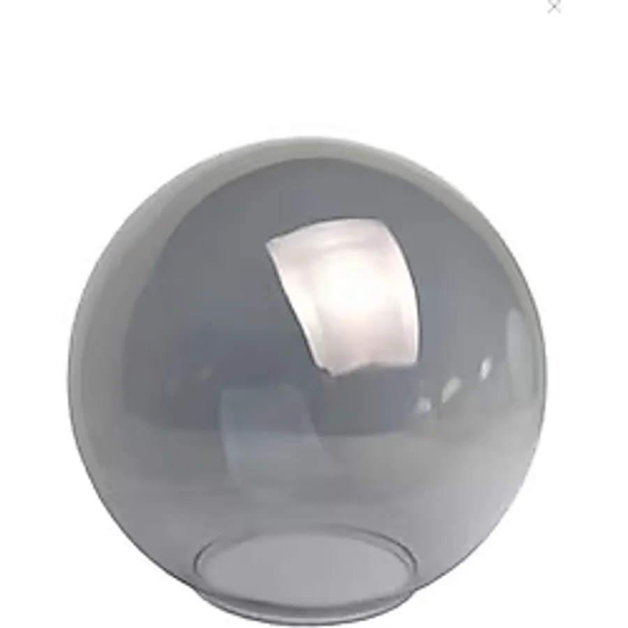 Füme Gri Rengi Parlak Avize Abajur Glob Camı Çap : 15 cm.