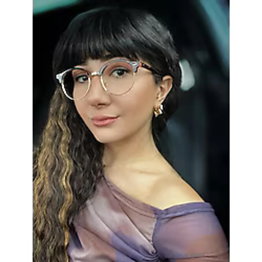 Funeyes Yuvarlak Clupmaster Model Mavi Işık Korumalı Gözlük - Gold - Leopar