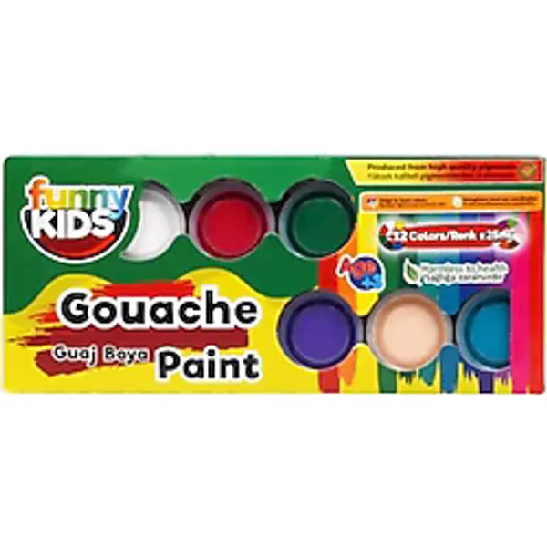 Funny Kids 25 ml 12 Renk Parmak Boyası