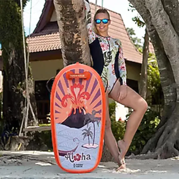 Funwater Bodyboard Aloha Plaj Çocuk Sörf Tahtası-Ultra Hafif Vücut Tahtası 110X51X10 Cm