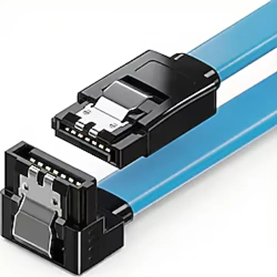Furalis SATA 3.0 Data Kablosu 40 cm - 6Gbps'ye Kadar Hız - 90° Dirsek Uç - Yassı Kablo - Kilitli Konnektör - HDD, SSD Uyumlu - SATA III Veri Kablosu - PC ve Harici Kasa İçin