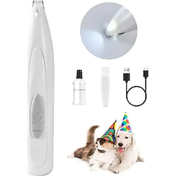 FURBONA LED Işıklı Köpek Pençesi Düzeltici, Şarj Edilebilir Akülü Elektrikli Bakım Makası, Düşük Gürültülü Küçük Evcil Hayvan Tıraş Makinesi, Köpekler için, Kediler için Pençeler, Gözler, Kulaklar,