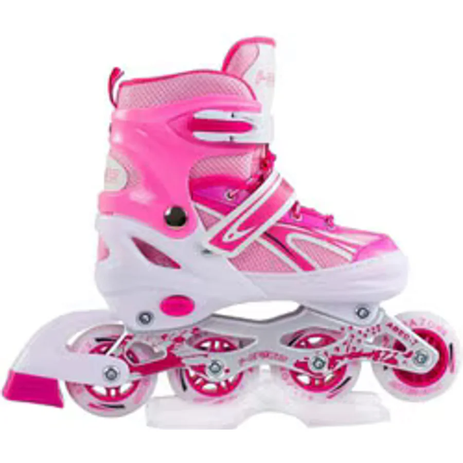 Furkan Toys F-Sports Ayarlabilir 2+2 Işıklı Metal Alıştırma Pateni Pembe
