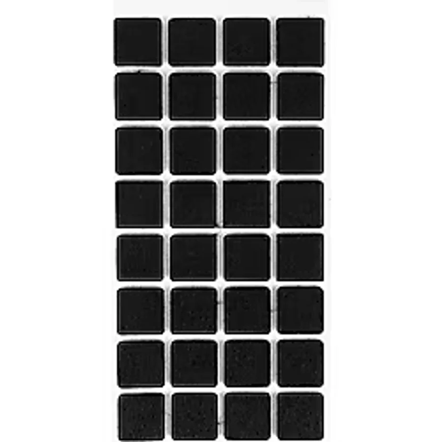 Furndiy Kendinden Yapışkanlı Kare Keçe 25 mm x 25 mm Siyah 32 Parça
