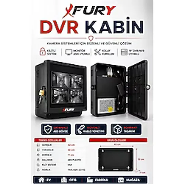 Fury Dvr/Nvr Cctv Rack Abs Kabinet 1U 19 '' 42X32x11 Cm
