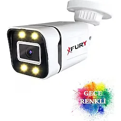 FURY Gece Renkli - 5mp Lens 1080p Full HD Ahd Güvenlik Kamerası 4 x Ultra Led Renkli Gece Görüş 5580