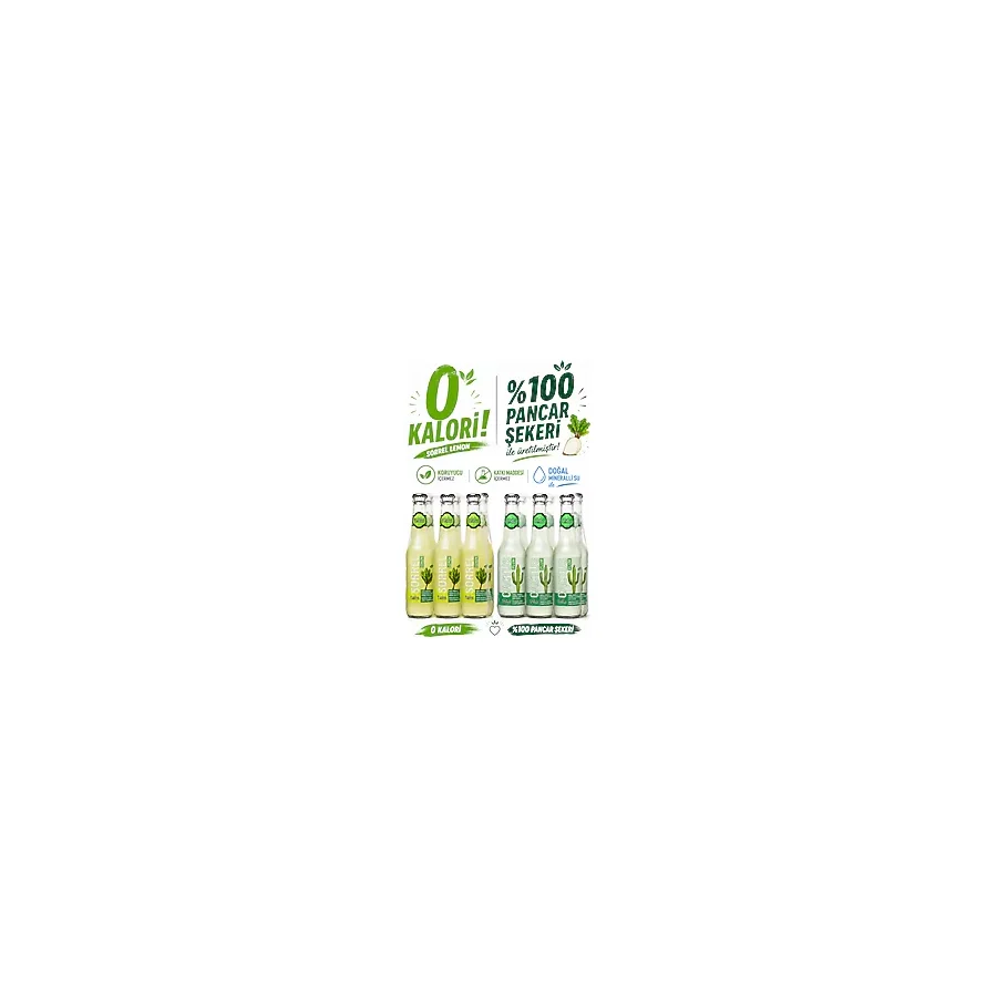 Fuska 12'li Kuzukulağı ve Kaktüs Aromalı Doğal Mineralli Gazlı İçecek Set 250ml x 12 Adet