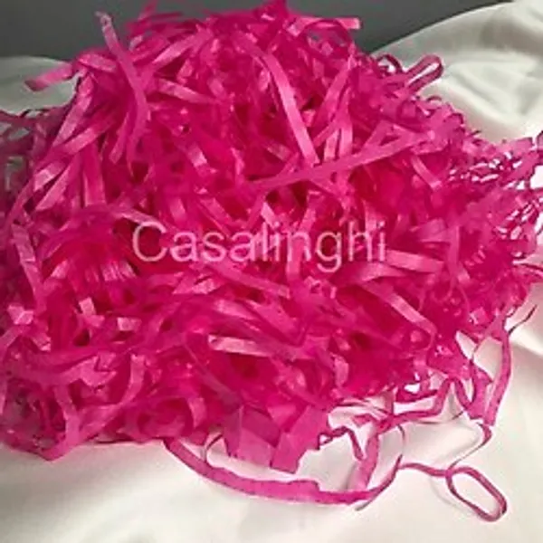 Fuşya Kırpık Pelür Kağıt Kırpıntısı 50 Gram - Hediye Kutusu Dolgu Malzemesi, Kargo Koruma ve Ambalaj Süsleme Kağıdı
