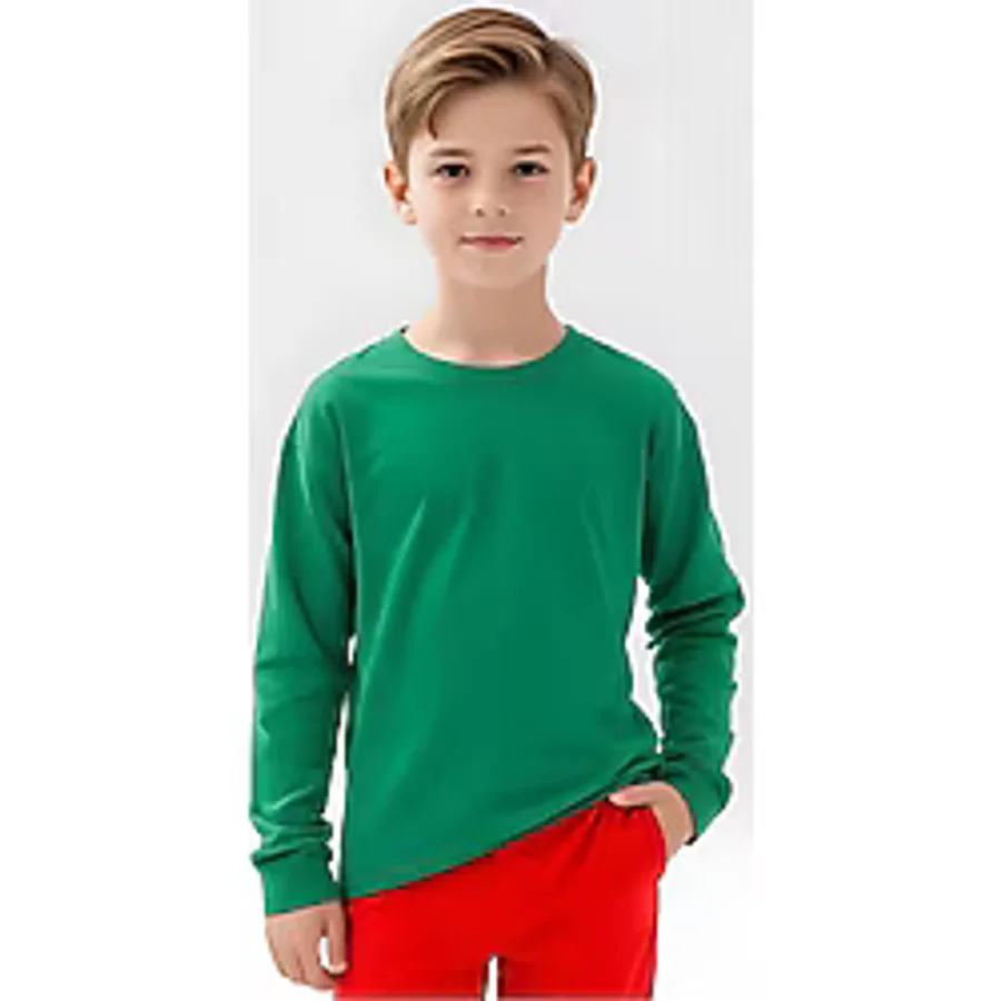 Fyk Kids Düz Basic Unisex Sweatshirt Yeşil