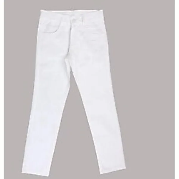 Gala Stil Gala Dar Kesim Keten Çocuk Pantolon - Beyaz - 14 Yaş