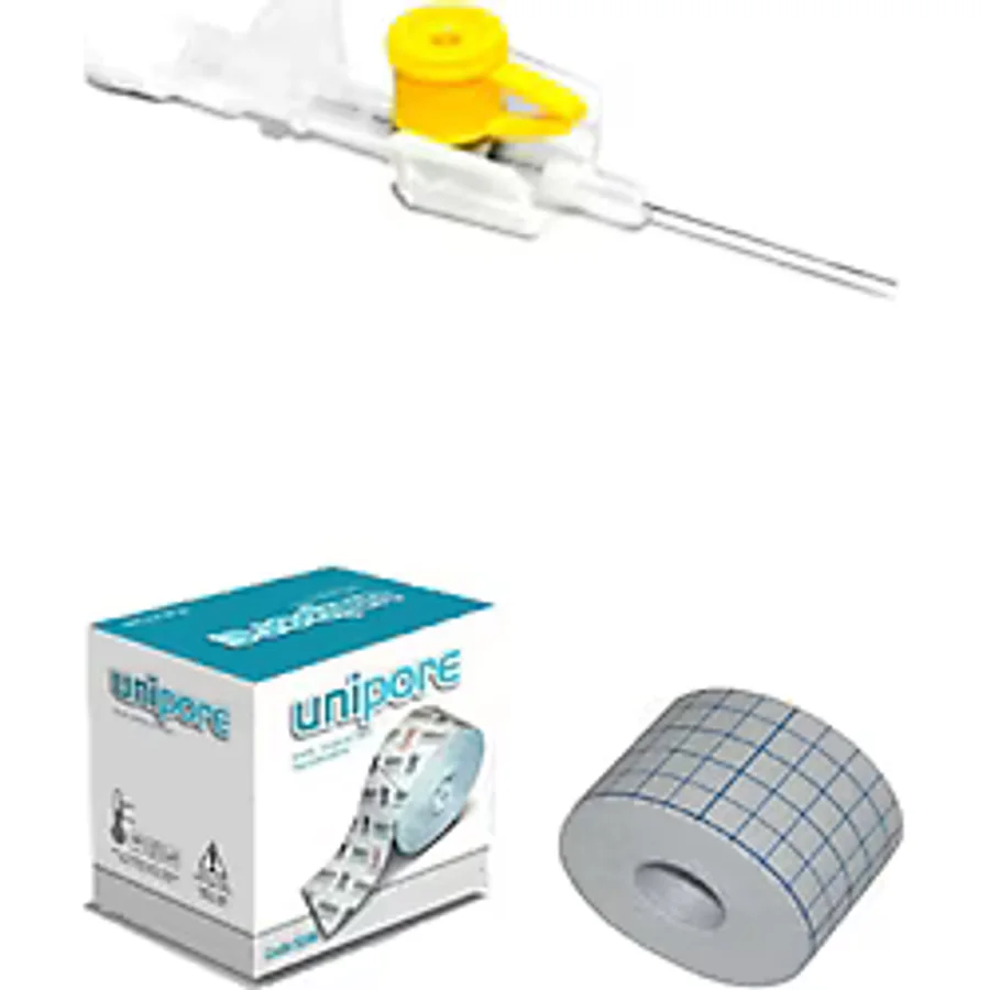 Galena Branül Sarı İntraket IV Kanül 24 G 100 Adet + Unipore 5 M x 5 CM Flaster