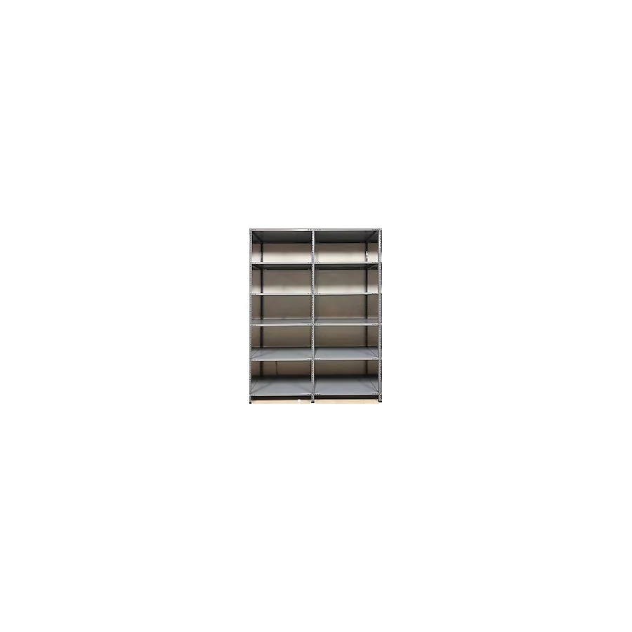 GalvanizRaf 6 Katlı Duble 2 li Galvaniz Çelik Raf Arşiv Depo Kiler Rafı 31x75x200