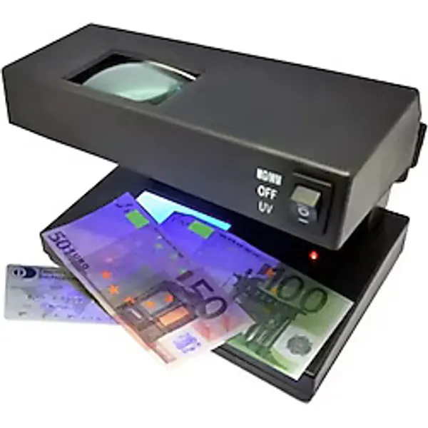 Gaman AD2138- 220V Fişli Aç/kapa Düğmeli Sahte Para Tespit Kontrol Cihazı Makinesi Dedektörü Aleti UV Mor ve Beyaz Işık