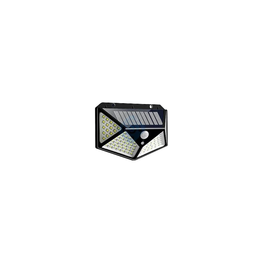 Gaman Solar LED Bahçe Lambası, 100 LED Hareket Sensörlü 13x9x5 cm, 3 Modlu Güneş Enerjili Solar Lamba, Dış Mekan Aydınlatma, Duvar Montajlı