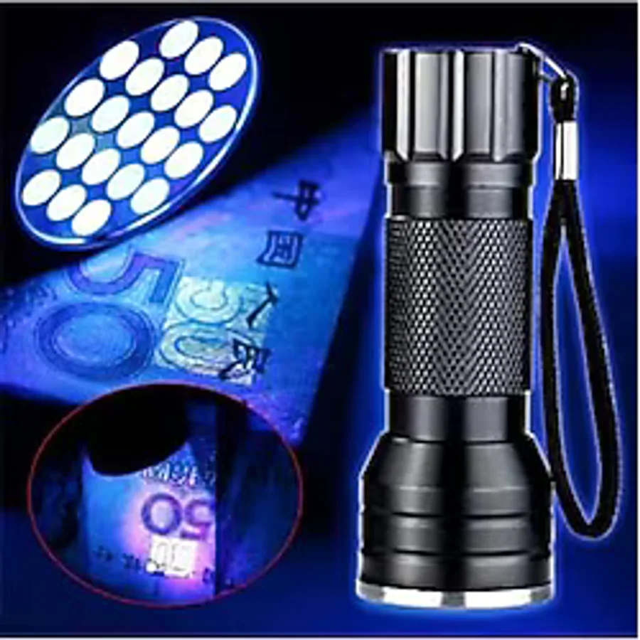 gaman Taşınabilir Ultraviyole Para Kimlik Kehribar Hayvan Kontrol Feneri 21 Led Mor Işık
