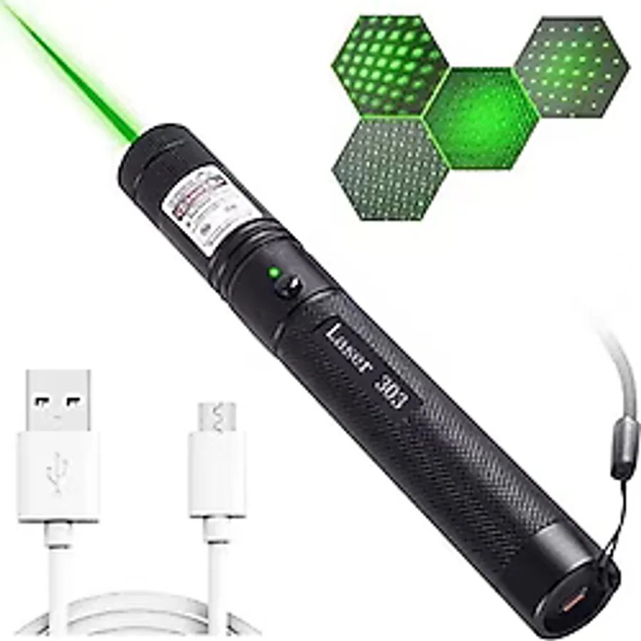 gaman Ultra Kaliteli Uzun Menzilli Usb Şarjlı Yeşil Lazer- Kedi Oyuncağı Lazeri