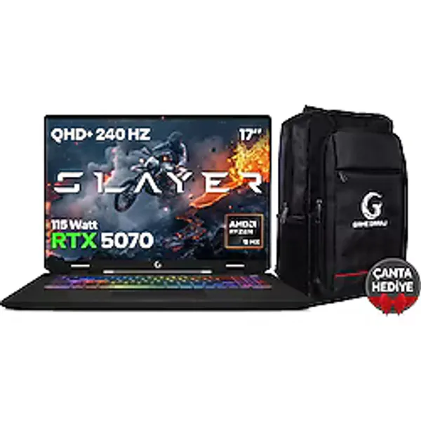 Game Garaj Slayer R9M3D XL-5070 C3 Ryzen 9 9955HX3D 32 GB 2 TB SSD RTX5070 17" WQXGA Gaming Laptop
