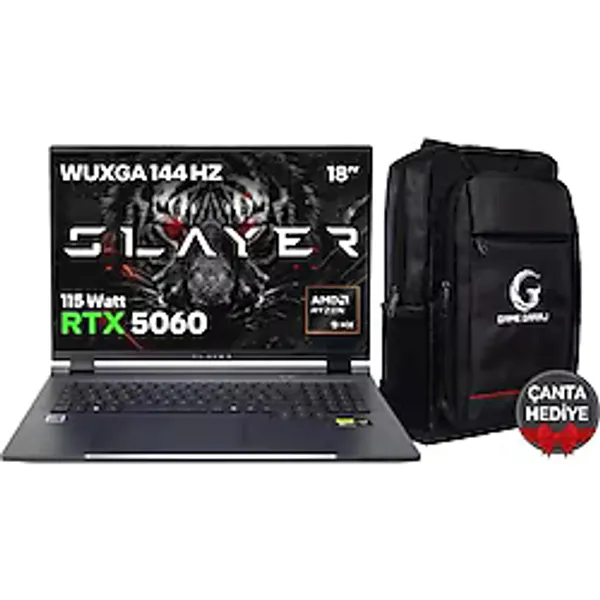 Game Garaj Slayer R9T XL-5060 C7 AMD Ryzen 9 8945HX 16GB RAM 1TB SSD RTX5060 18" 144Hz WUXGA IPS FreeDOS Oyuncu Laptop