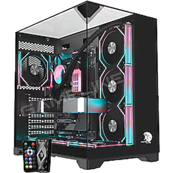 Gameline Carısma 7x Argb Kumandalı Fan Topglass Usb 3.0 Gaming Bilgisayar Kasası Siyah