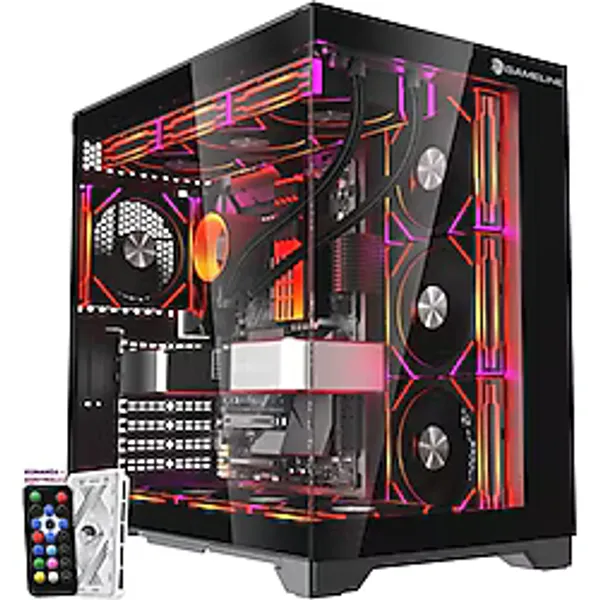 Gameline Grand Premium 7x ARGB Fan Kumandalı USB 3.0 Gaming Bilgisayar Kasası Siyah