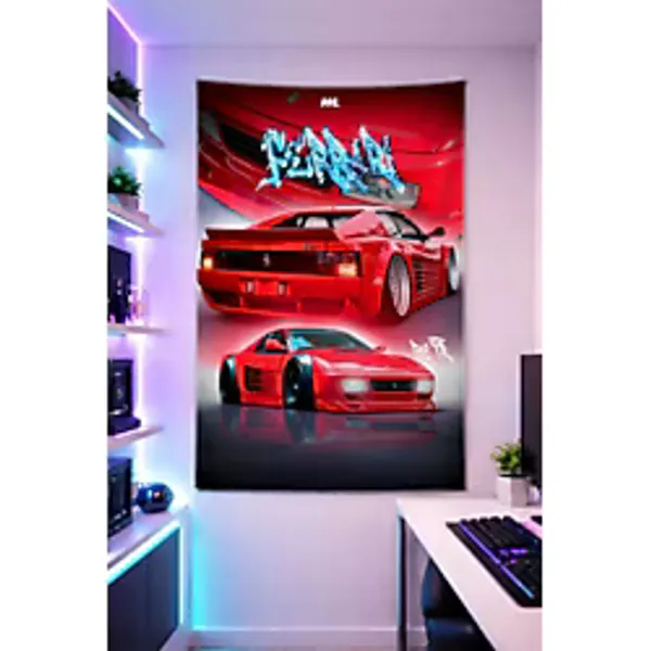 Gamer-G9 Duvar Örtüsü Parlak Kaliteli Kumaş Oda Dekoru Tapestry Duvar Halısı Gaming 50-70 Cm