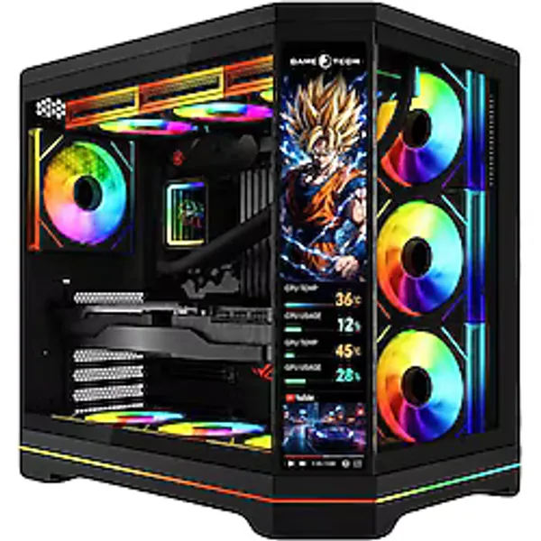 Gametech Vision V2 7x Argb Fanlı LCD Ekranlı Oyuncu Bilgisayar Kasası (Siyah )