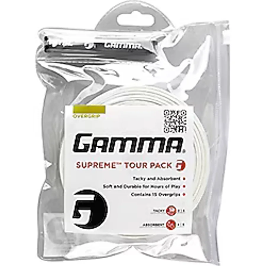 Gamma Sap Bandı Supreme Overgrip 15 Tour Pack, Beyaz, Tek Boy