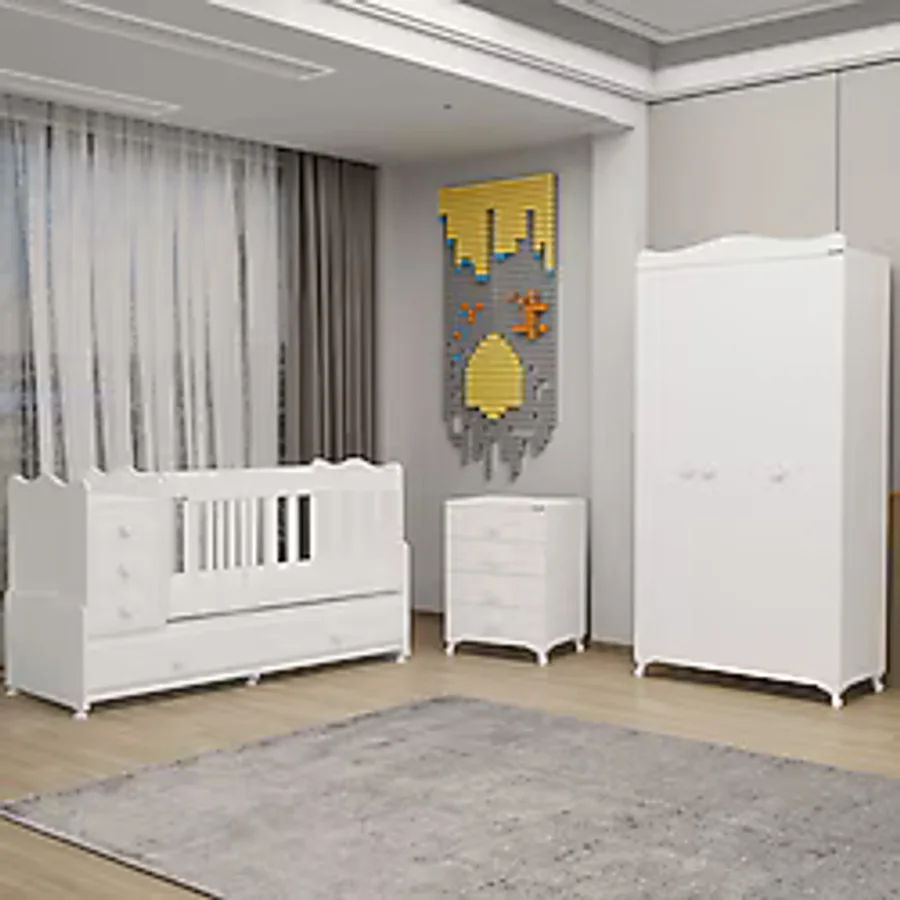 Garaj Home Melina Yıldız 3 Kapaklı Bebek Odası Takımı