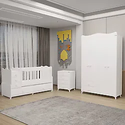 Garaj Home Melina Yıldız 4 Kapaklı Bebek Odası Takımı