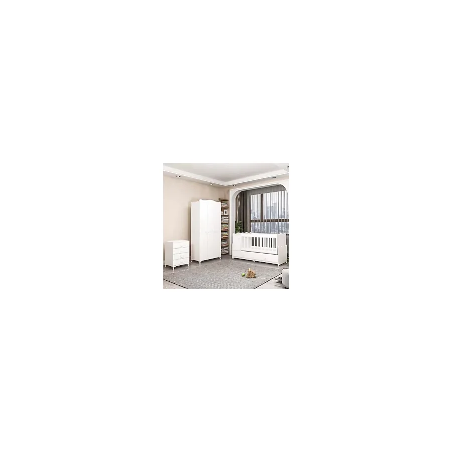 Garaj Home Pırlanta Yıldız 3 Kapaklı Bebek Odası Takımı