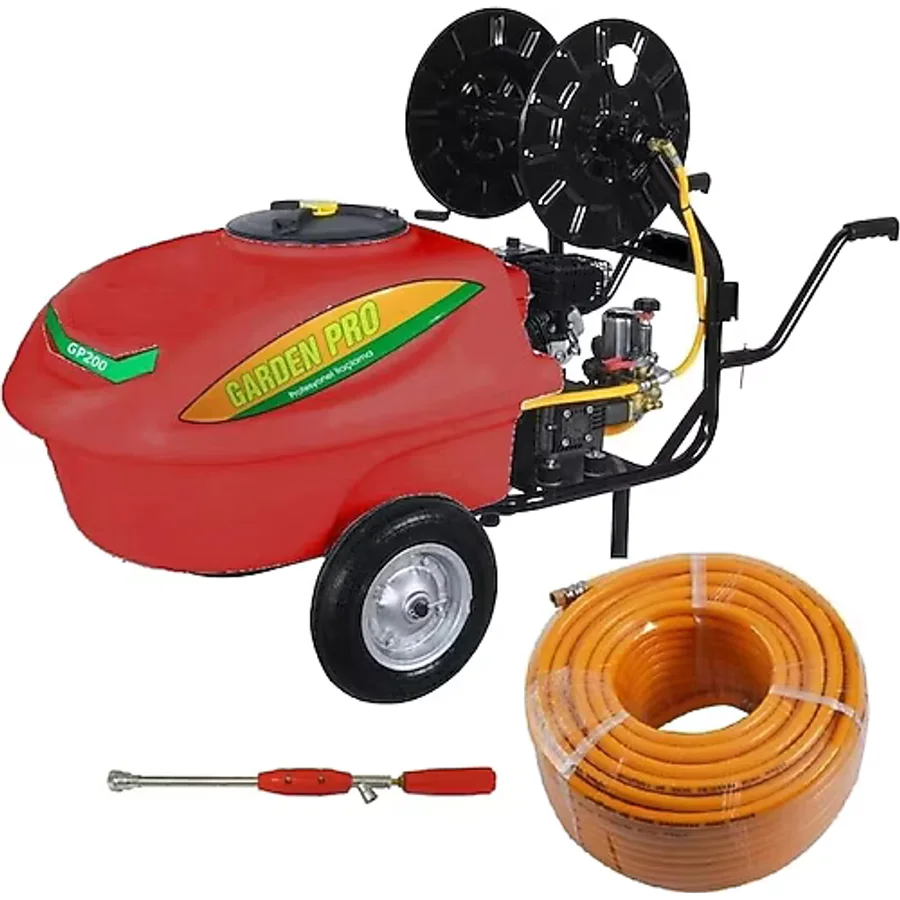 Garden Pro Pro GP-200B 200 lt Benzinli İlaçlama Makinesi + 50 m İlaçlama Hortumu