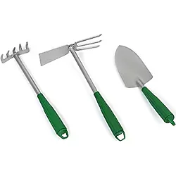 Garden Tools Çelik 3'lü Bahçe Seti Çapa Tırmık Kürek
