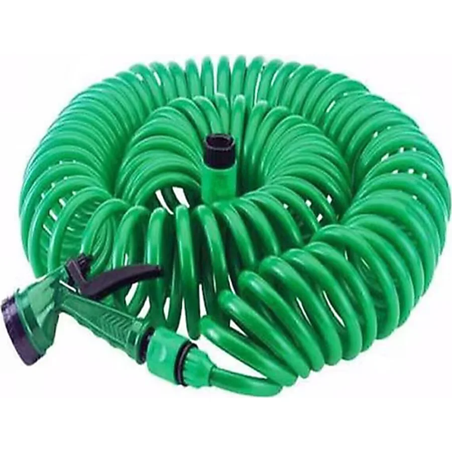Garden Ware Spiral Bahçe Sulama Hortum Seti 10 Metre 7 Fonksiyonlu Sulama Başlığı Hortum Seti Bahçe Hortumu