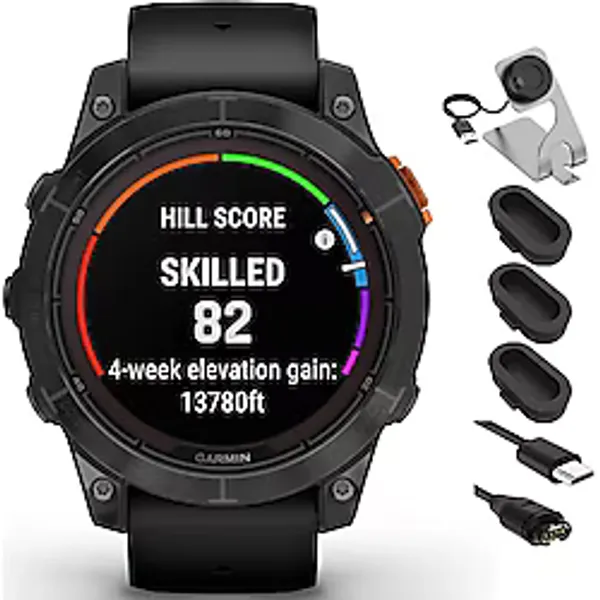 Garmin 010-02777-02 Fenix 7 Pro Solar, Wi-Fi, Koyu Gri, Siyah Şema, Dekoratif Aksesuarlar, Şarj İstasyonu, Toz Kapağı 3'Lü Paket Ve Usb Type C Şarj Ve You Kablosu İle Birlikte