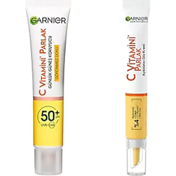 Garnier C Vitamini Günlük Uv Korumalı Güneş Yüz Kremi Spf50 Görünmez Doku 40ml C Vitamini Parlak Aydınlatıcı Göz Kremi Cilt Bakım Seti