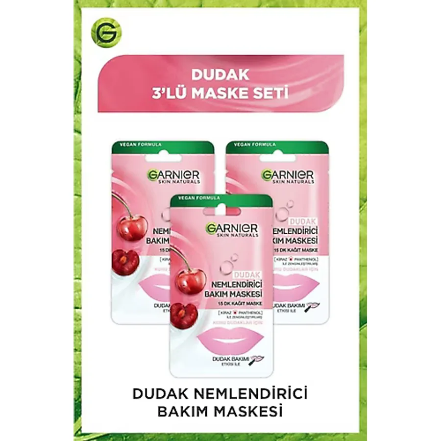 Garnier Dudak Nemlendirici Bakım Maskesi X3
