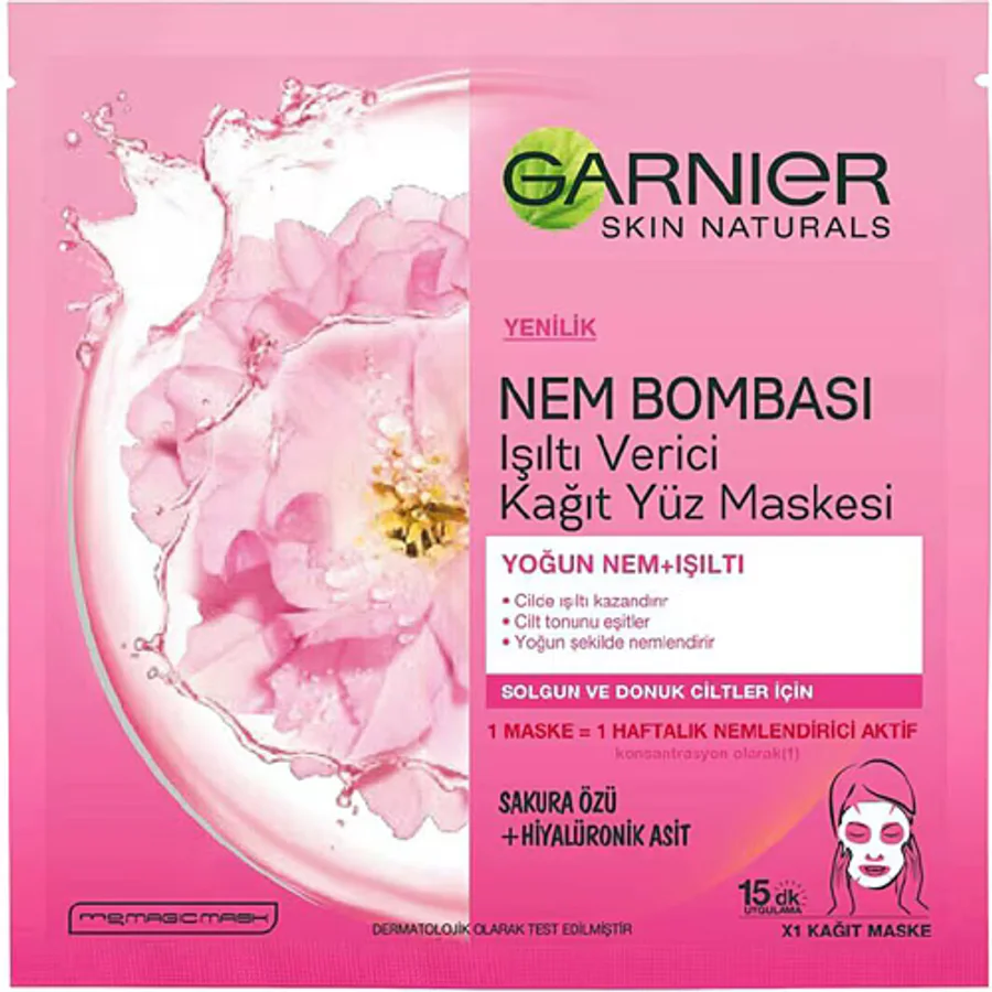 Garnier Nem Bombası Kağıt Yüz Maskesi
