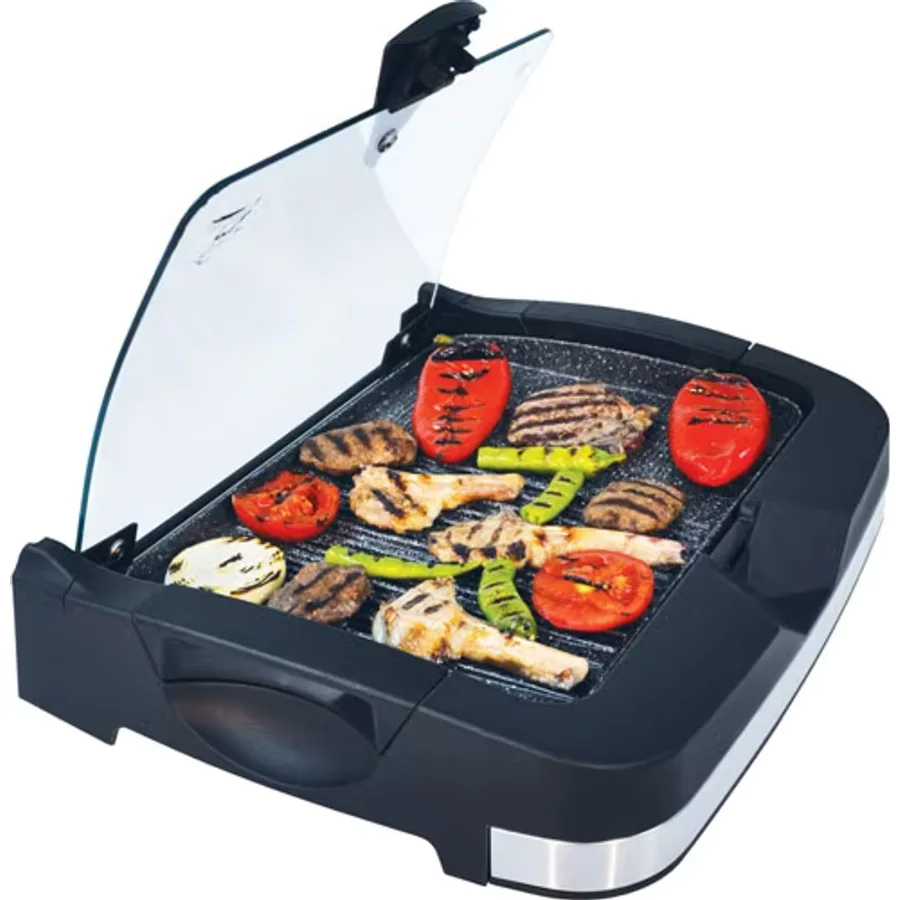 Gazzella BRB 3000 Barbecue 2400 W Granit Cam Kapaklı Izgara