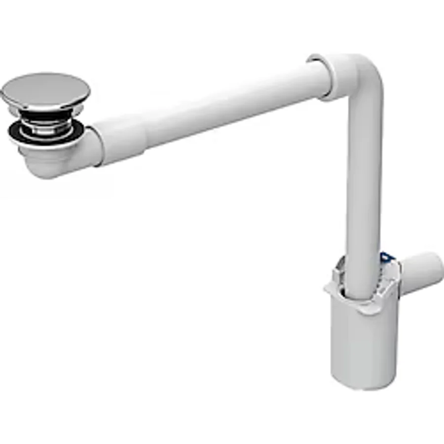 Geberit 152.084.21.1 Lavabo Sifonu Yer Tasarrufu 1/4, Süzgeç ve Kapaklı