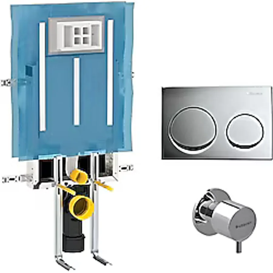 Geberit Alpha Kombifix Duvariçi Gömme Rezervuar Seti 8cm 110.174.00.1-mset Krom