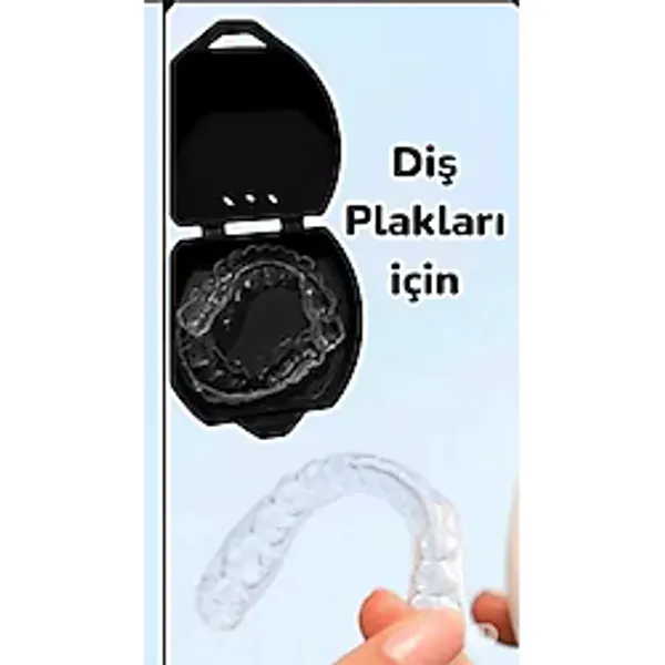 Gece Plağı Saklama Kutusu Siyah (2 Adet) Diş Plak Kabı - 01-Siyah