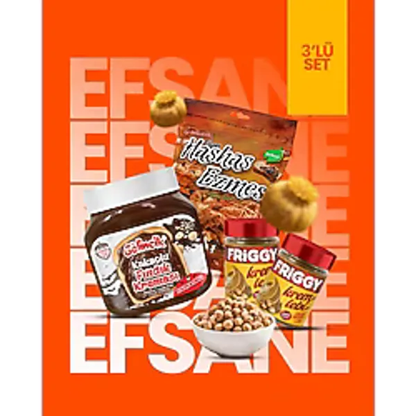 Gelincik 3'lü Set Kremlebi+Parçacıklı Kakaolu Fındık KREMASI650GR+SARI Haşhaş EZMESI500GR Özel Paket